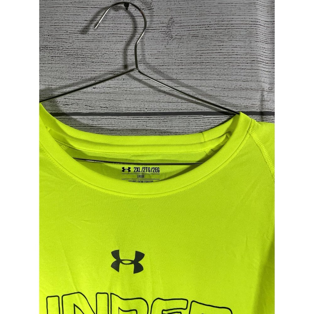 Under Armour - Men's Yellow Logo Athletic T-Shirt - Size 2XL - Picture 3 of 7